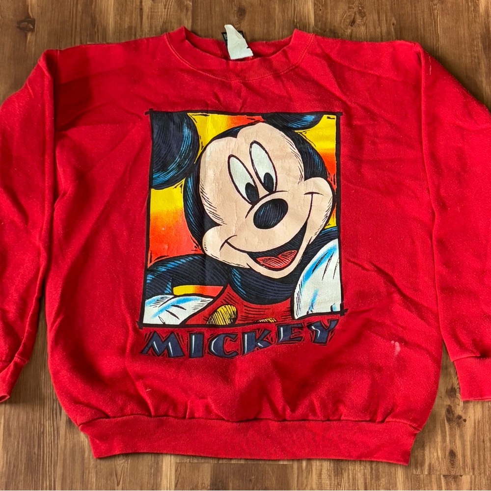 Vintage Disney Red Mickey Mouse Sweatshirt